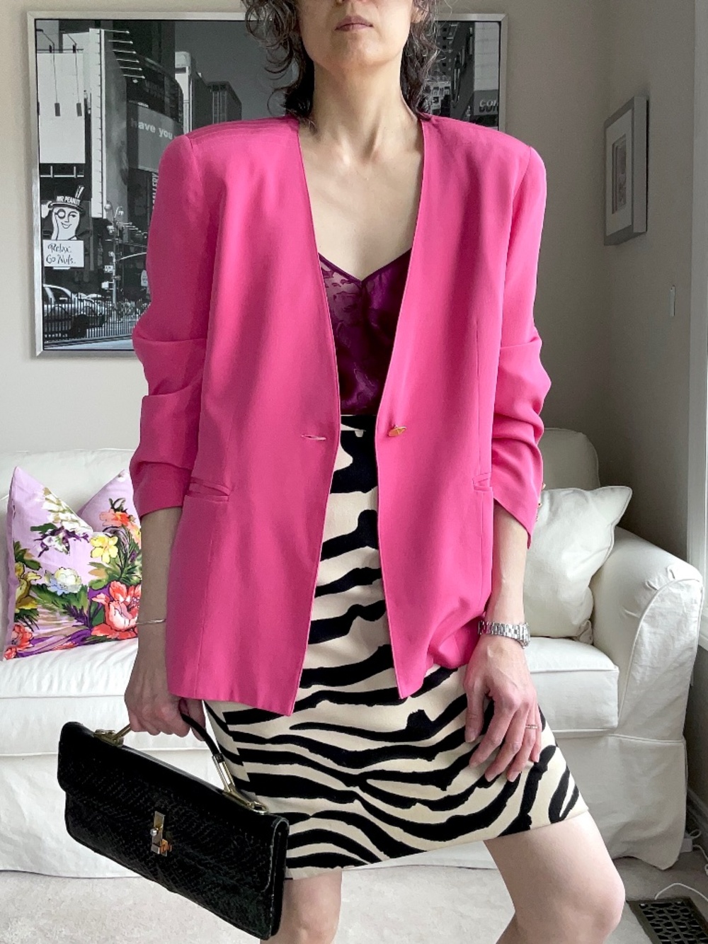 100%silk pink blazer